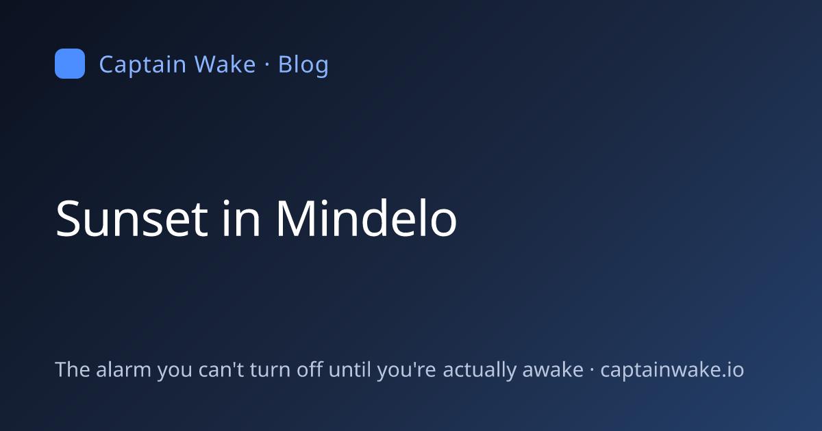 Sunset Times in Mindelo (2026) — When Does It Get Dark? | Captain Wake